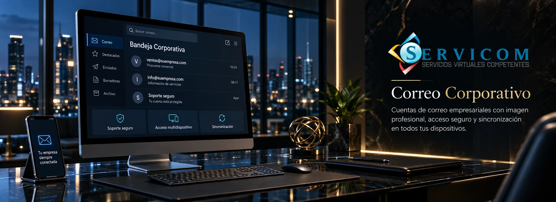 Servicom: correo corporativo en Guatemala, cuentas de correo profesionales con su propio dominio